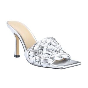 Marc Fisher Draya Square Toe Slide in silver